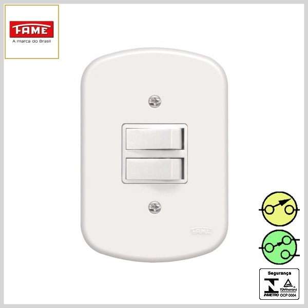 Conjunto 4x2 Blanc 1 Interruptor 2 Teclas (1Spl+1Par)