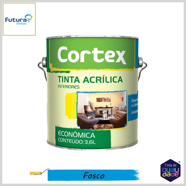 Tinta Acrílica Cortex Econômica Fosco, 3.6lt