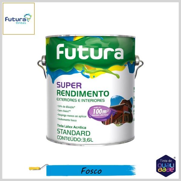 Tinta Látex Acrílico Super Rendimento Standard Fosco, 3.6lt