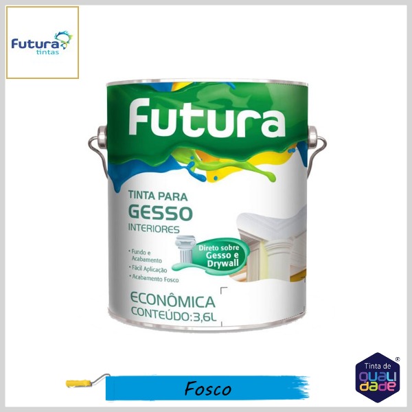 Tinta Acrílica para Gesso Econômica Fosco, 3.6lt